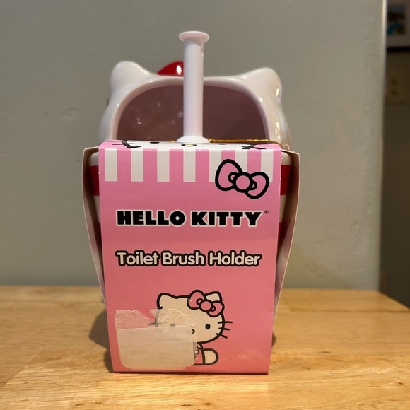 Hello Kitty Ceramic Toilet Brush Holder With Toilet Brush Made By Sanrio - Picture 6 of 6